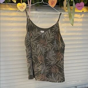 Leaf Print Spaghetti Strap Top A New Day
